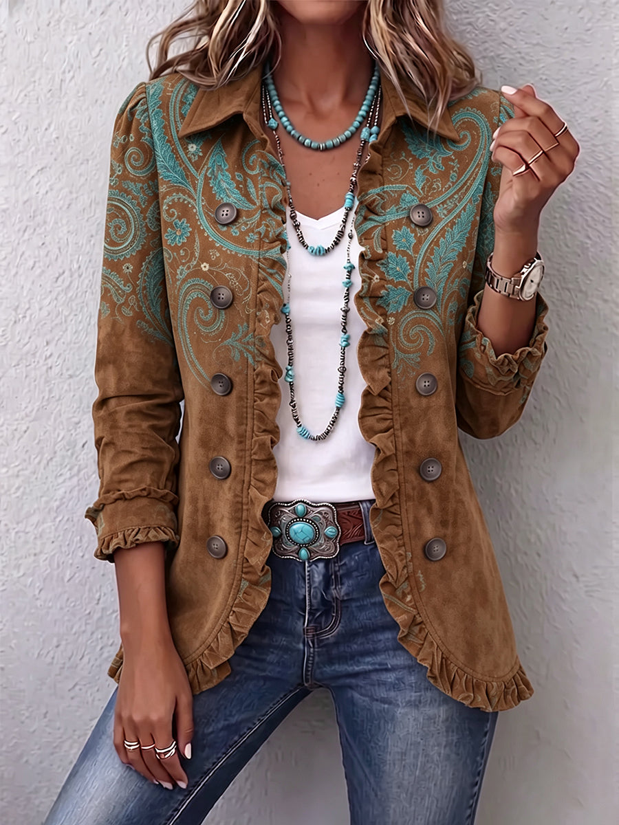 Assunta™ | Giacca Ruffle con Stampa Paisley