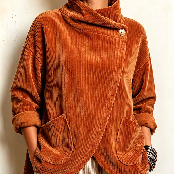 Maglia Asimmetrica in Velluto a Coste