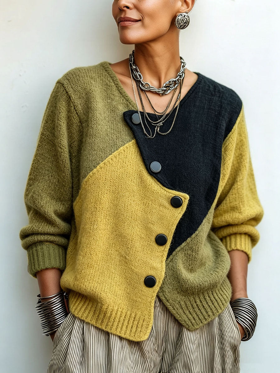 Maglione Artistico Asimmetrico