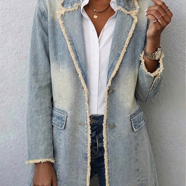 Anna™ | Blazer Oversize in Stile Vintage con Bordo Grezzo