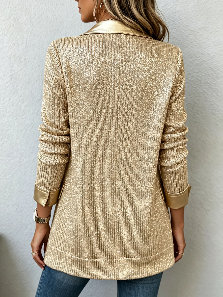 Blazer Dorato in Maglia