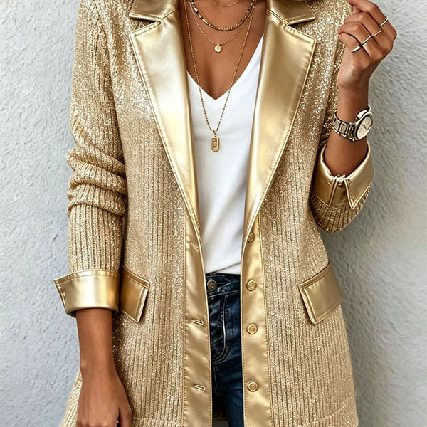 Blazer Dorato in Maglia
