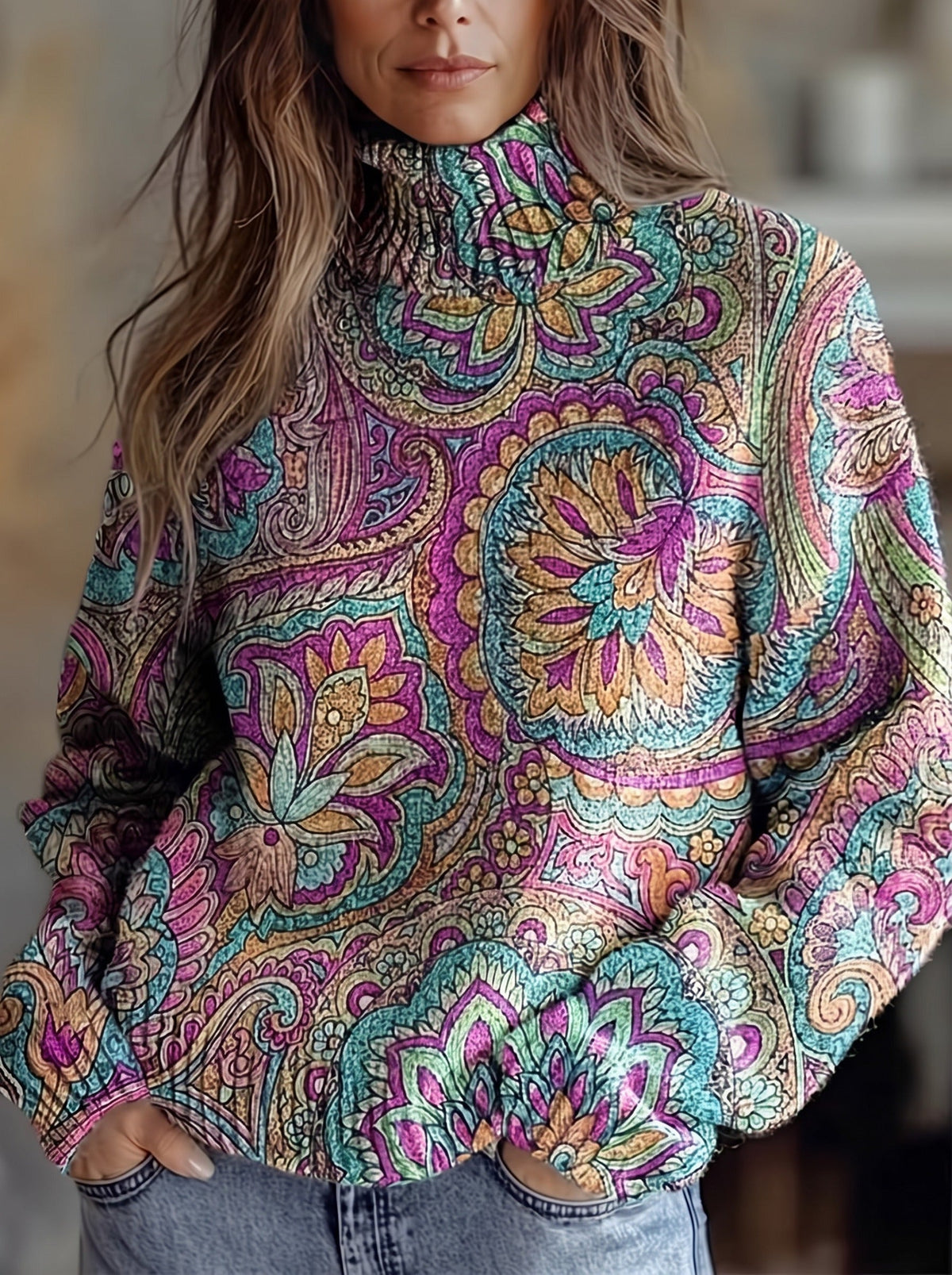 Giulia | Turtleneck Paisley Gioiello