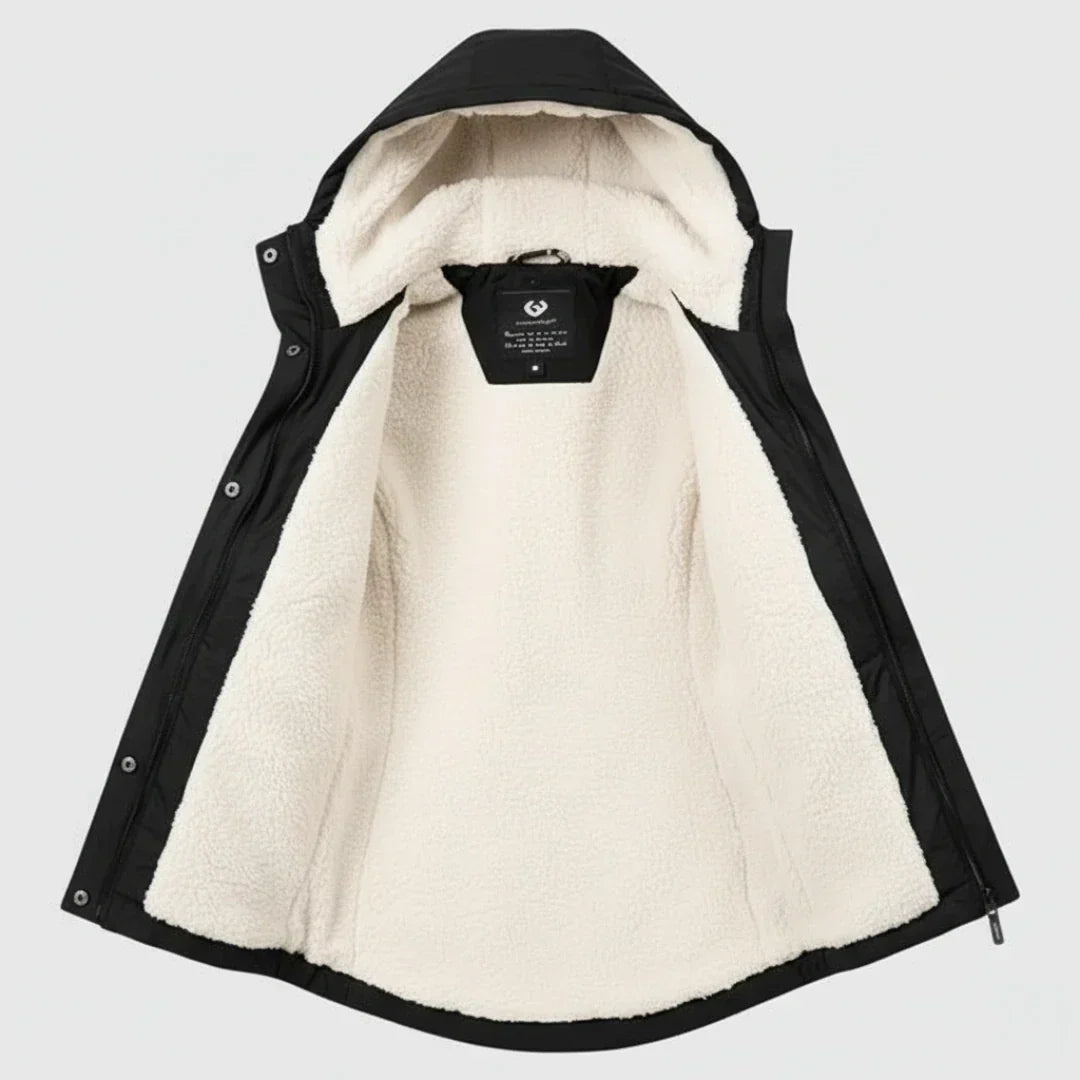 Perla™ | Parka Impermeabile con Cappuccio Foderato in Pile