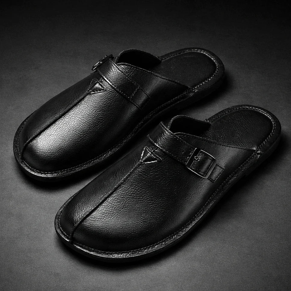 Mule in Pelle con Fibbia – Stile Mediterraneo Artigianale
