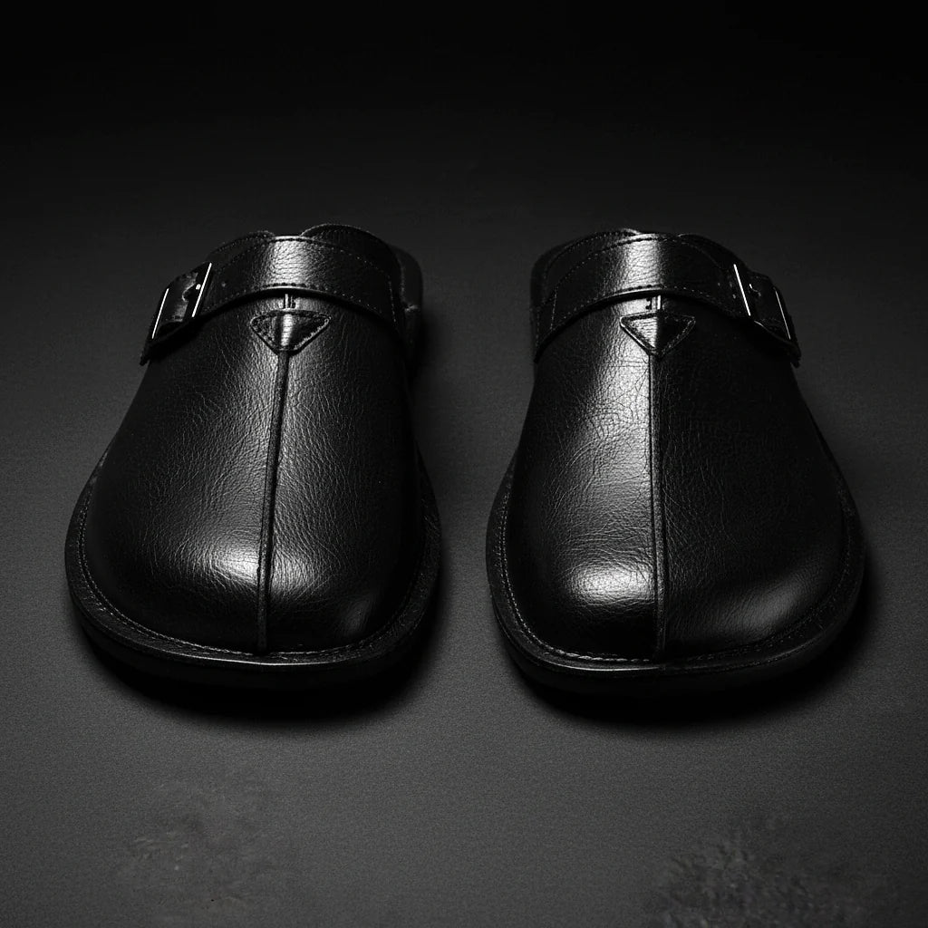 Mule in Pelle con Fibbia – Stile Mediterraneo Artigianale