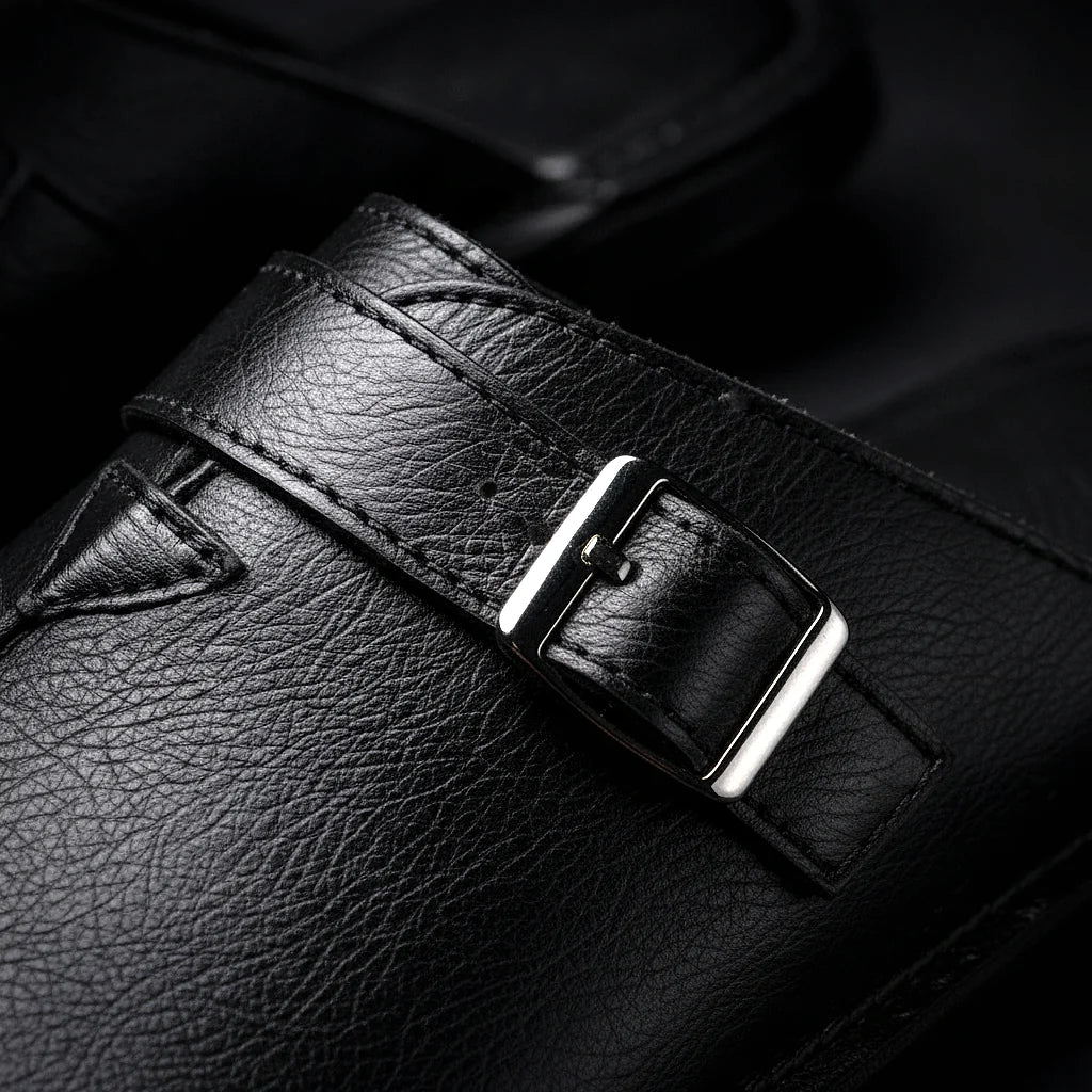 Mule in Pelle con Fibbia – Stile Mediterraneo Artigianale