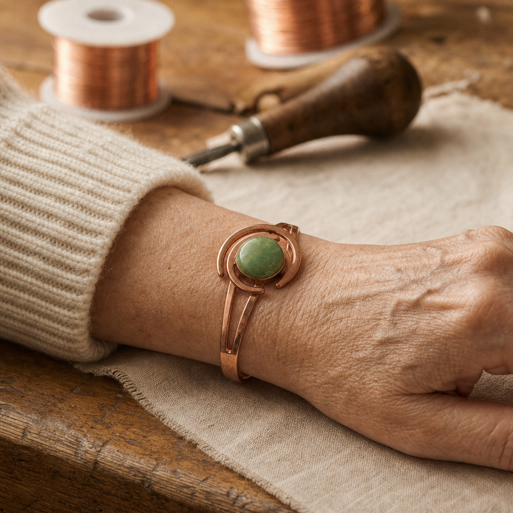 Bracciale in Rame Verde Sferico