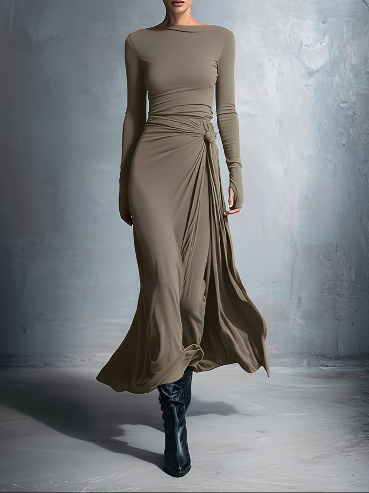 Mildred | Abito Maxi in Jersey con Nodo Laterale