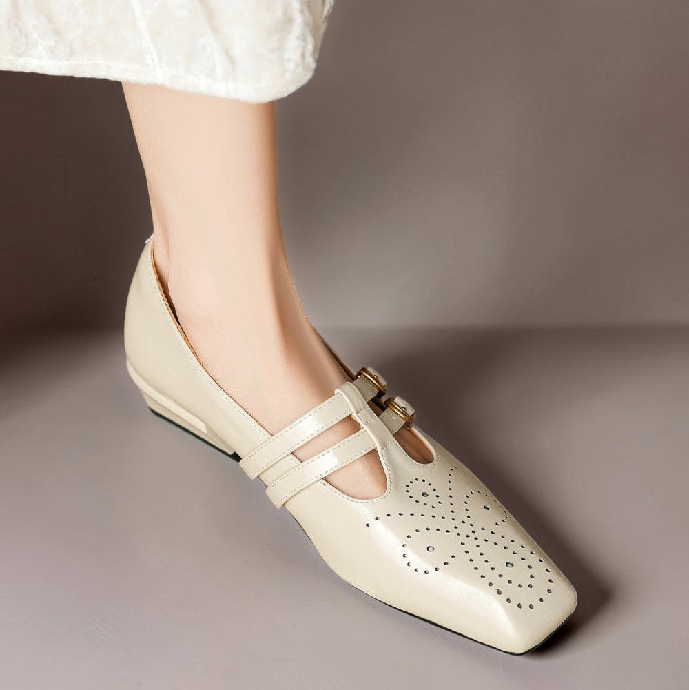 Roisin | Mary Jane con doppia cinghia e decorazione brogue
