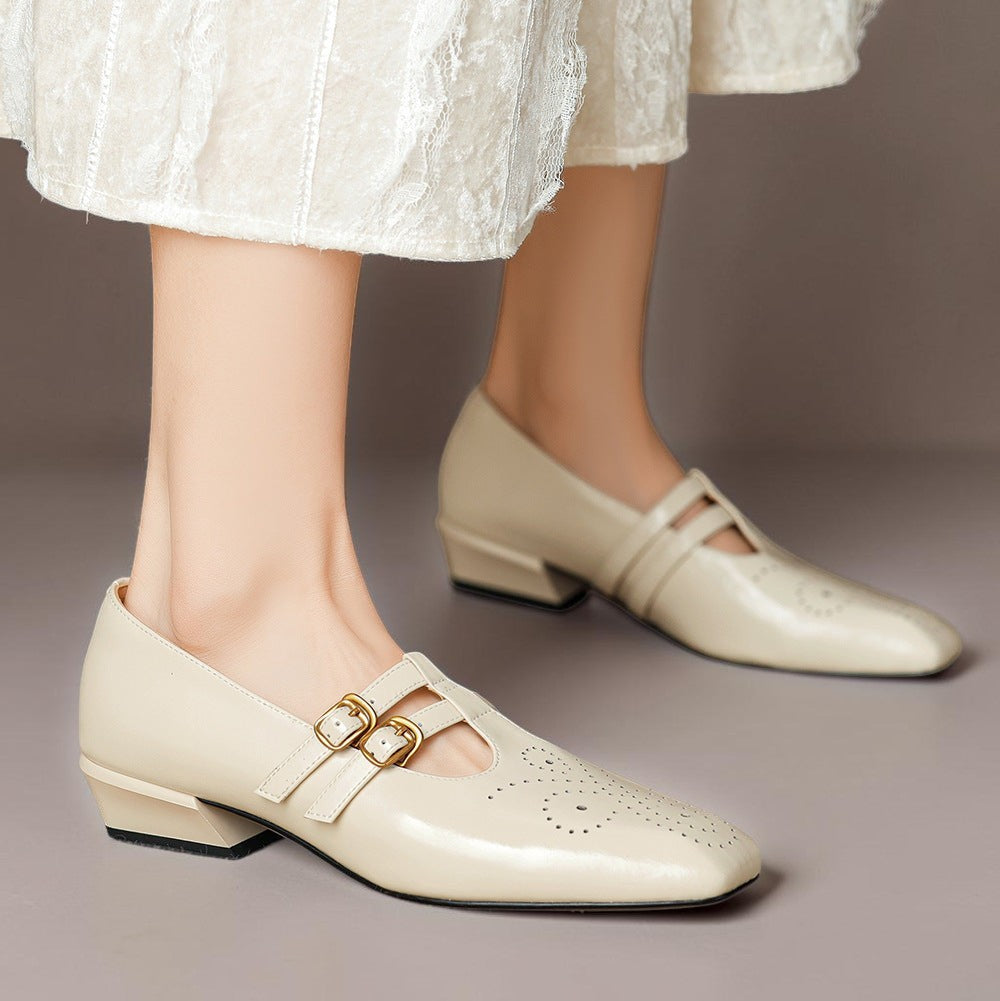 Roisin | Mary Jane con doppia cinghia e decorazione brogue