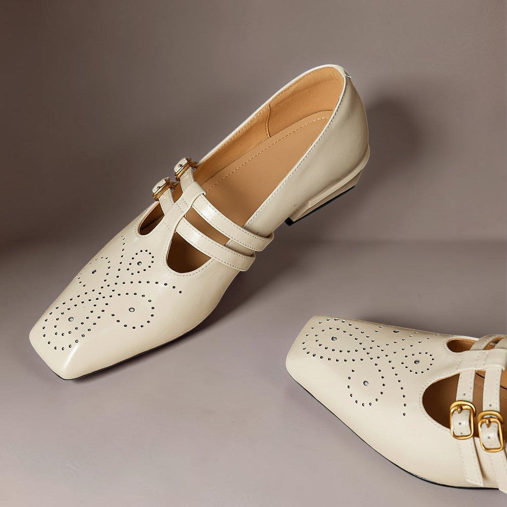Roisin | Mary Jane con doppia cinghia e decorazione brogue