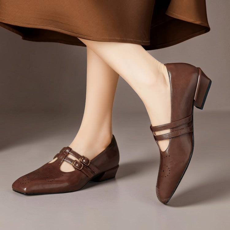 Roisin | Mary Jane con doppia cinghia e decorazione brogue