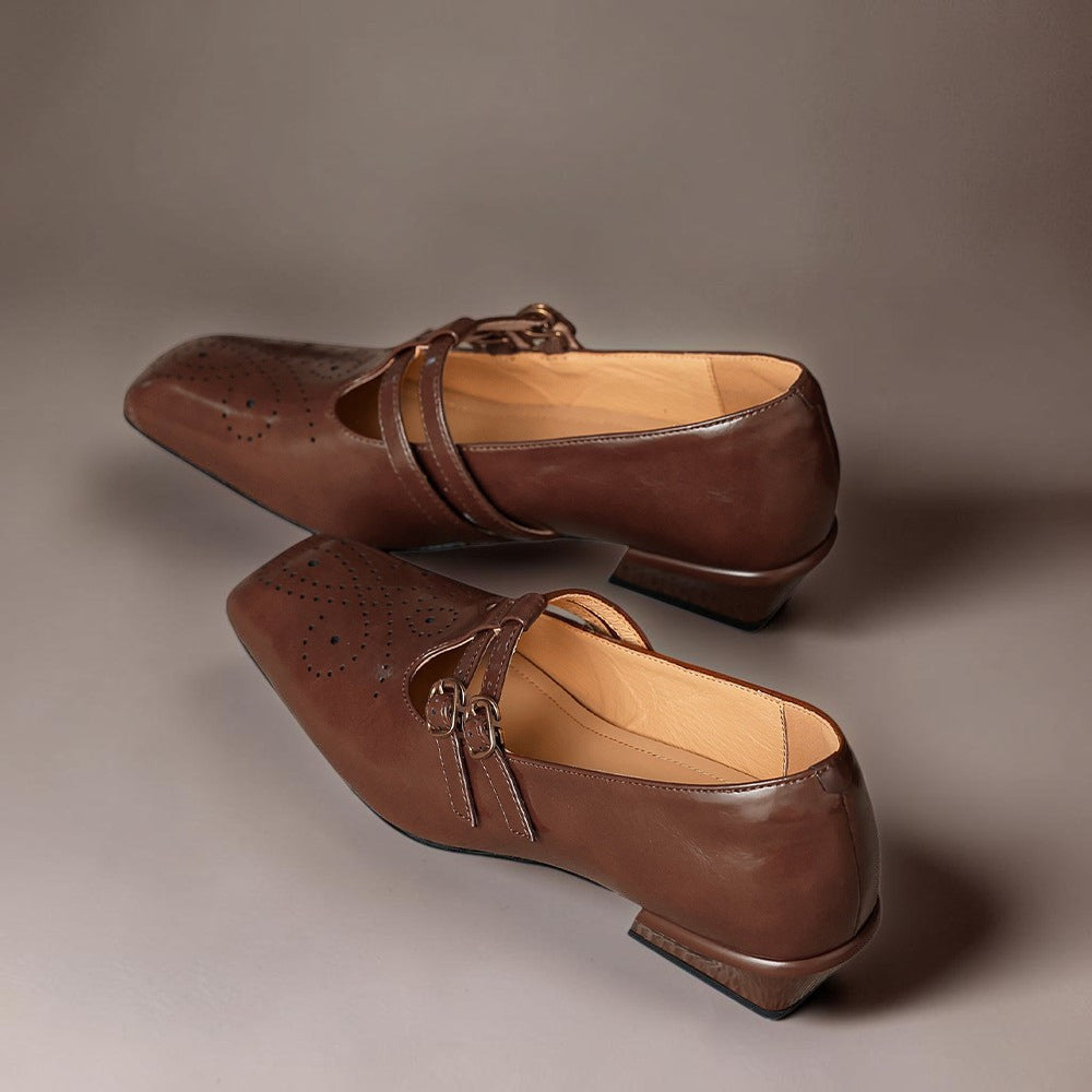 Marisol | Pump Mary Jane a doppia cinghia con brogue
