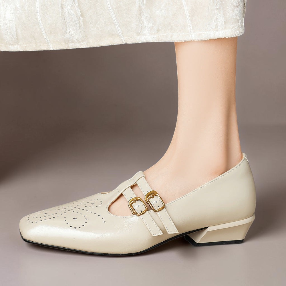 Roisin | Mary Jane con doppia cinghia e decorazione brogue