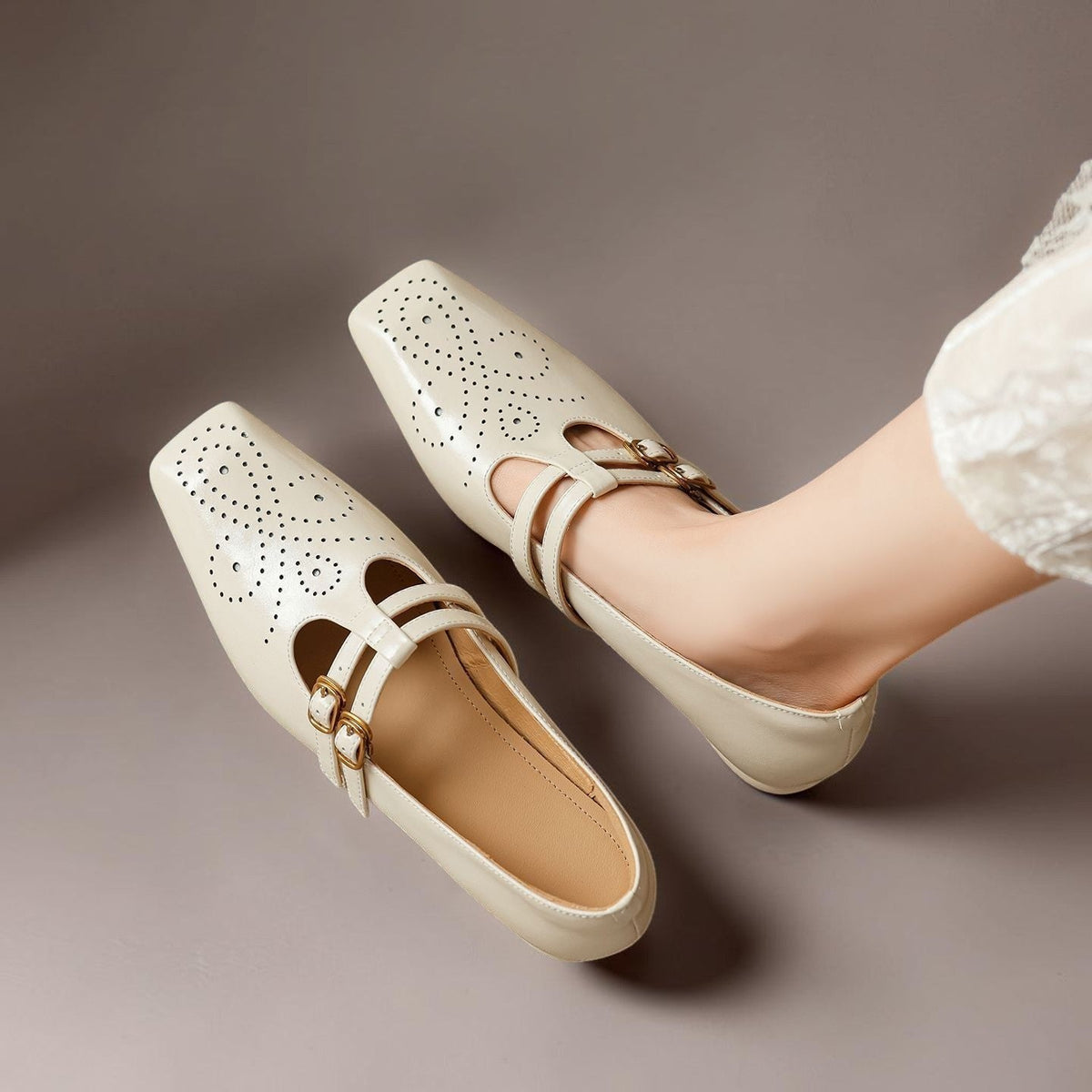 Marisol | Pump Mary Jane a doppia cinghia con brogue