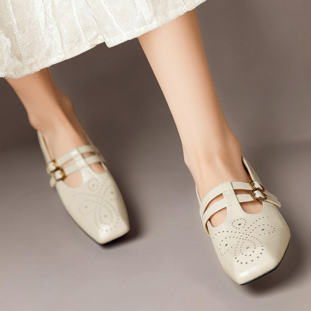 Roisin | Mary Jane con doppia cinghia e decorazione brogue