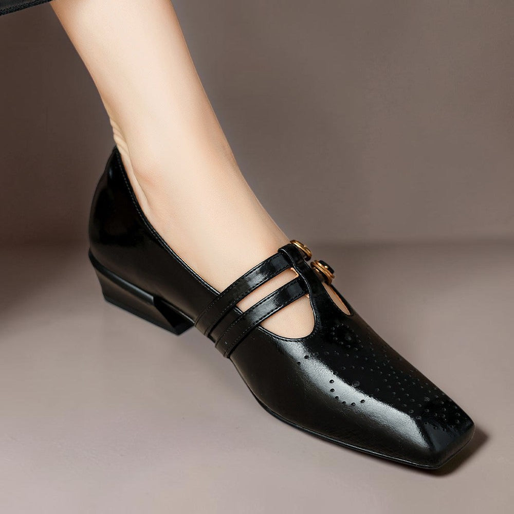 Roisin | Mary Jane con doppia cinghia e decorazione brogue