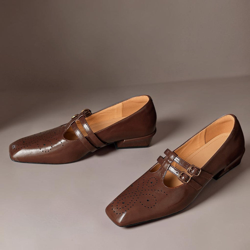 Marisol | Pump Mary Jane a doppia cinghia con brogue