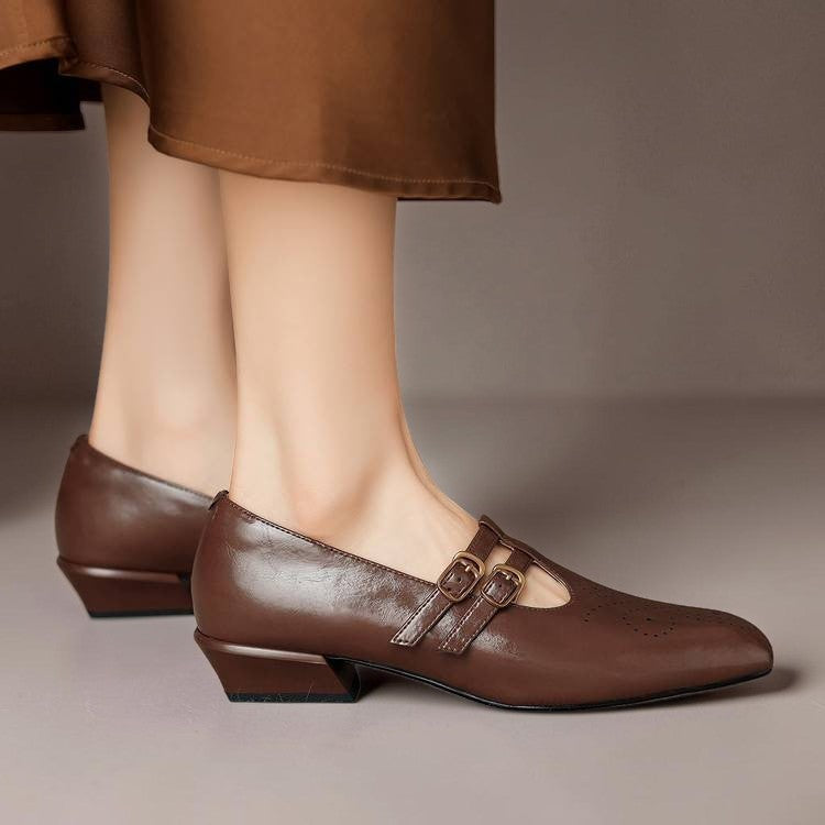 Roisin | Mary Jane con doppia cinghia e decorazione brogue