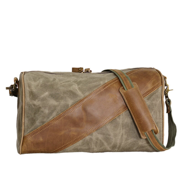 Borsa a Tracolla in Tela Cerata e Pelle