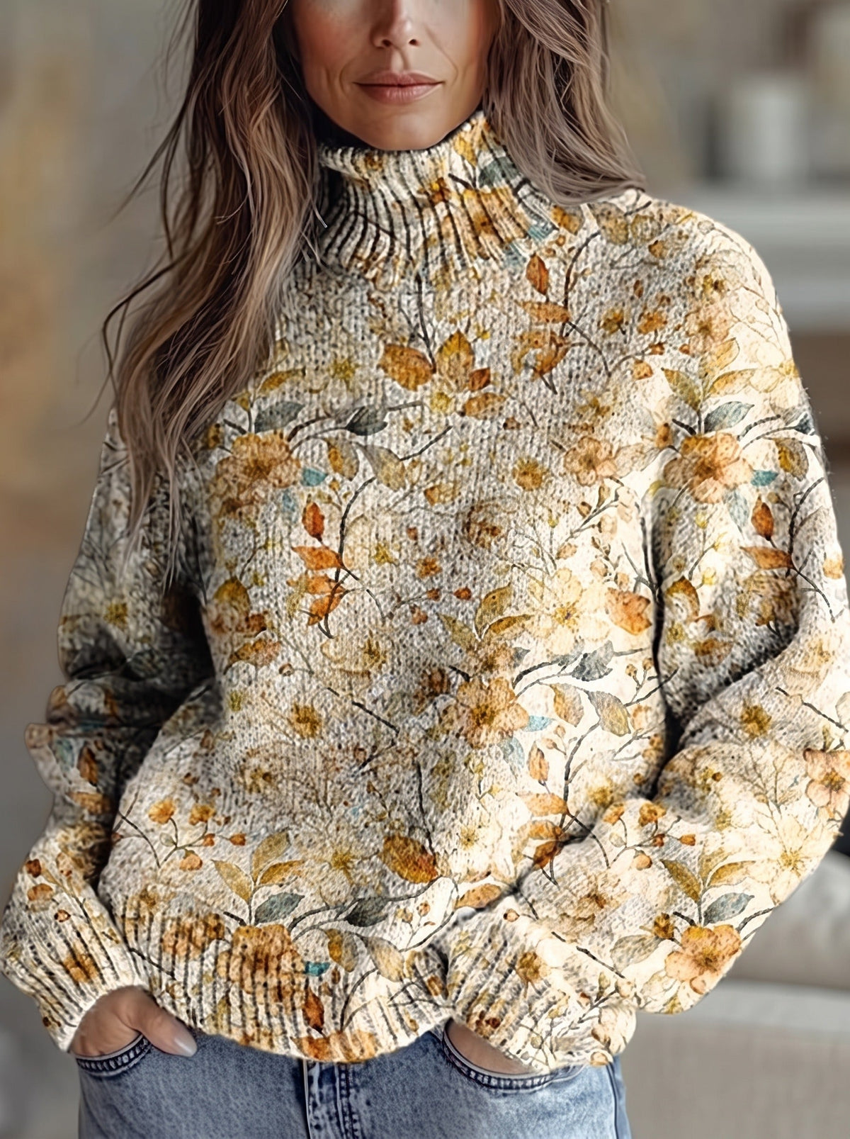 Giorgia | Maglione a Collo Alto Autunnale