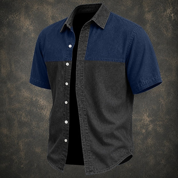 Dario — Camicia Uomo Denim Bicolore